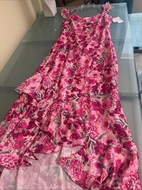 IN San Francisco NEW Pink Floral Slip Dress XL | Romantic Wedding Guest Dress